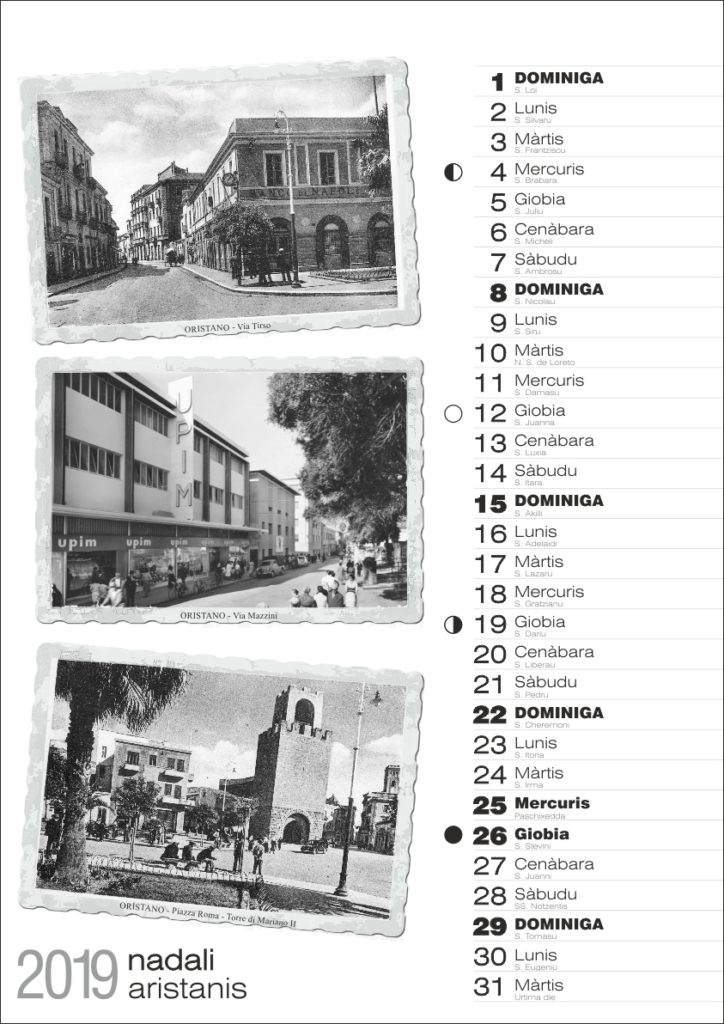 calendario sardo oristano