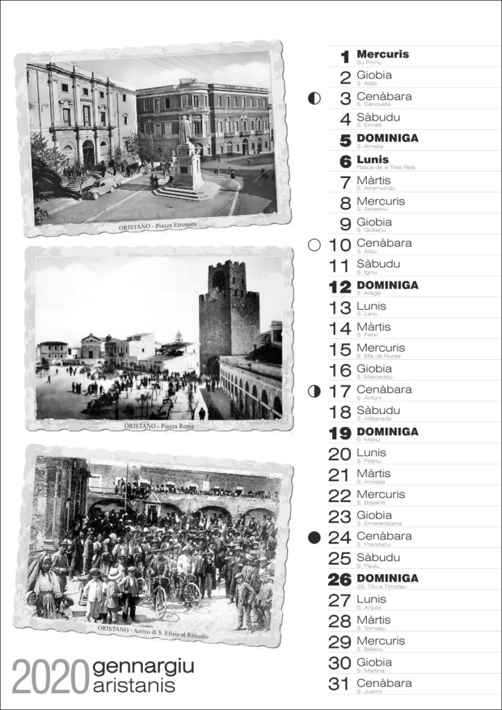 calendario sardo oristano