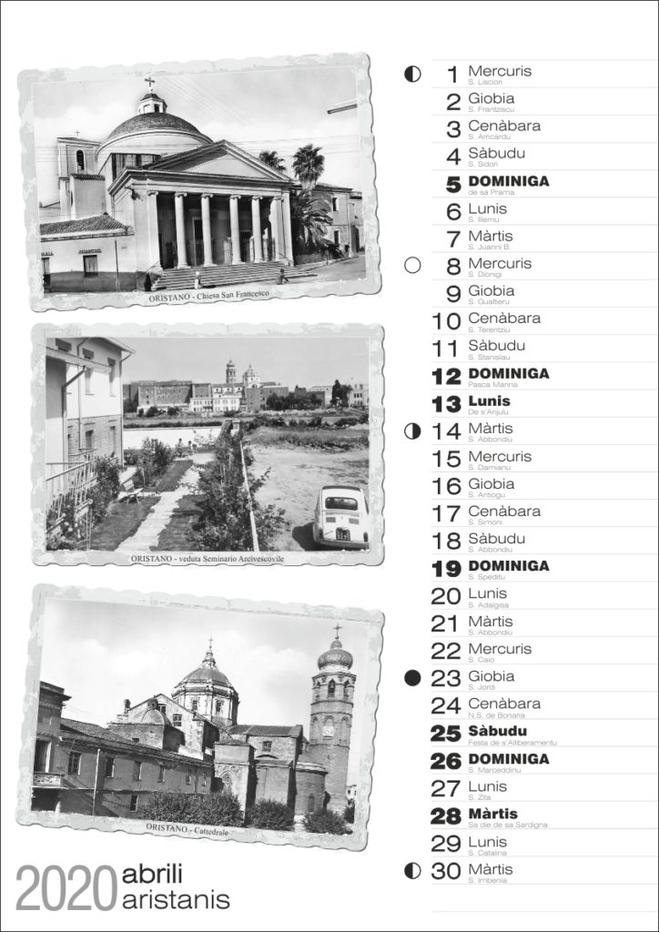 calendario sardo oristano