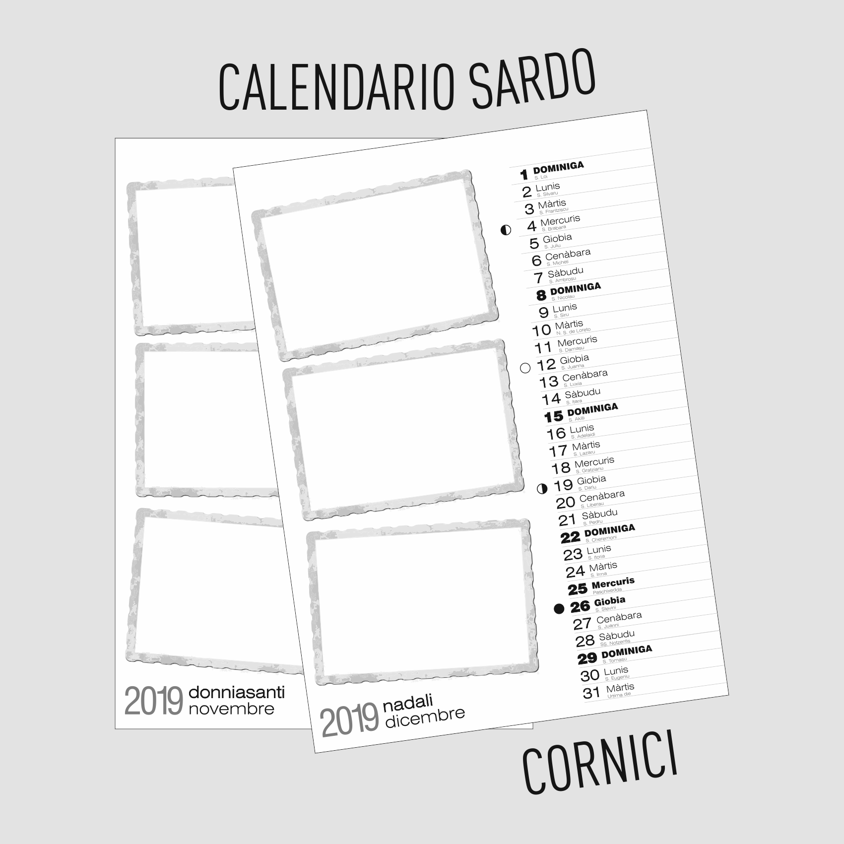 Calendario Sardo cornici