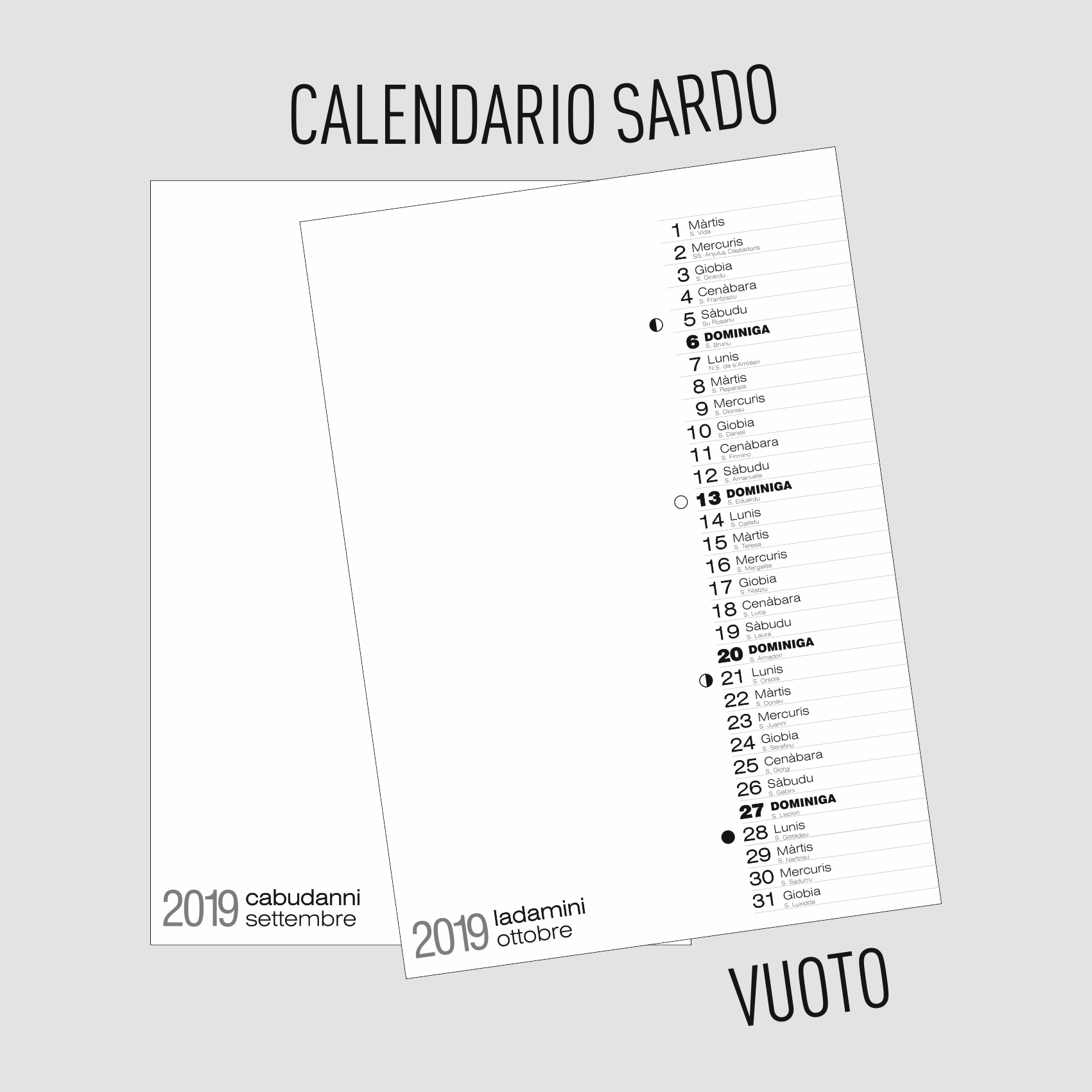 Calendario Sardo vuoto