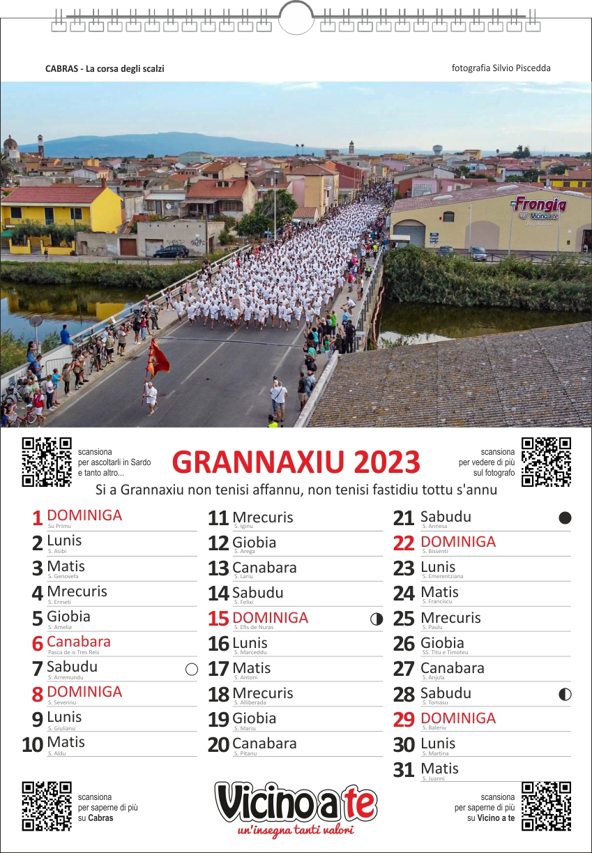 calendario sardo 2023