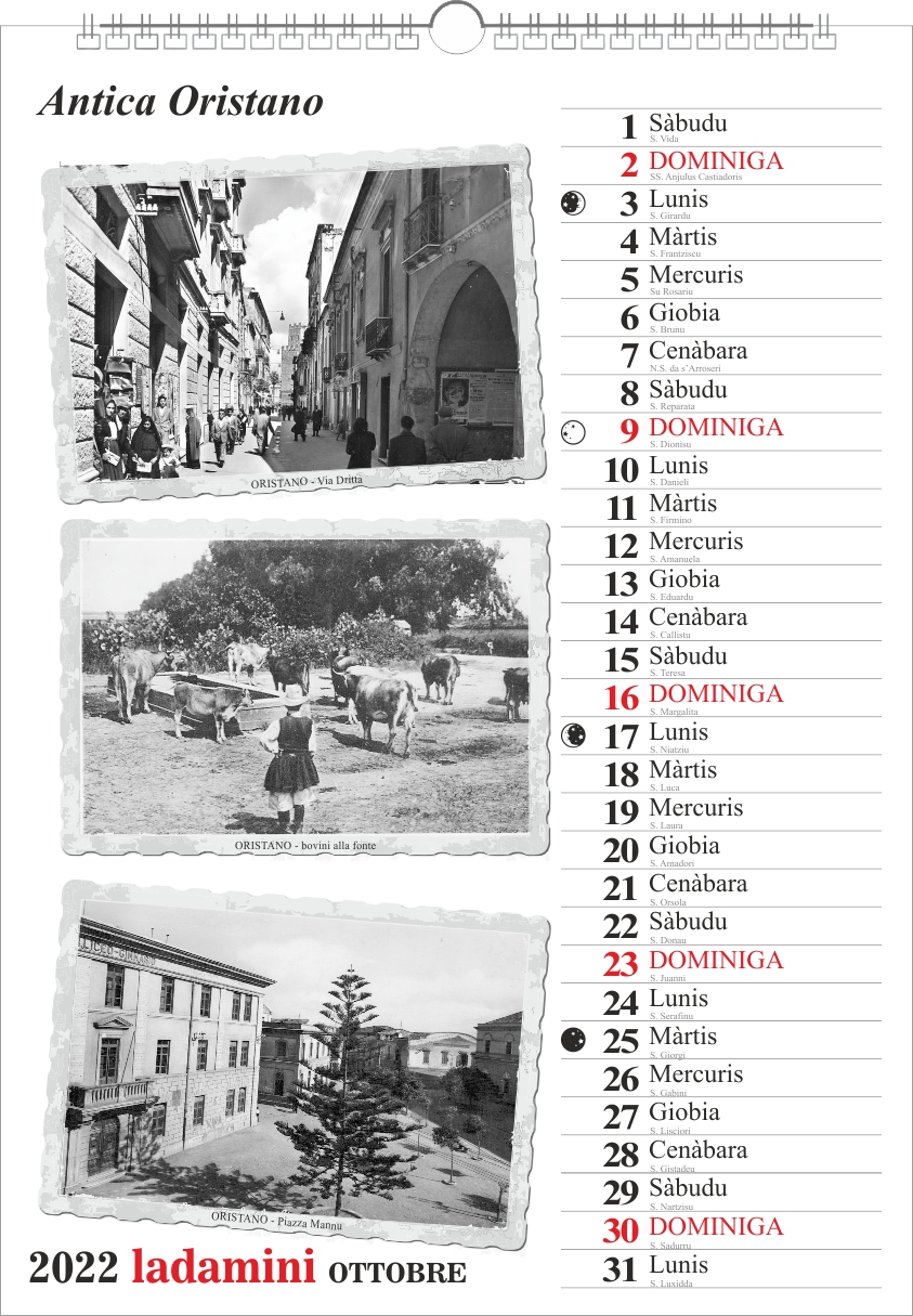 ORISTANO Calendario Sardo 2022