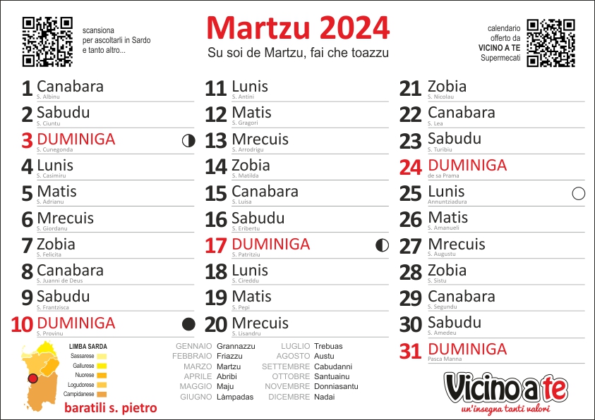 calendario sardo baratili