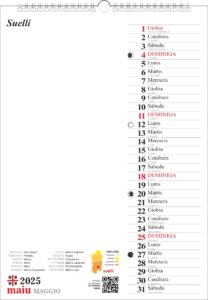 calendario sardo 2025 campidanese