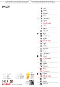 calendario sardo 2025